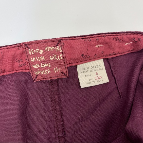 🐯2/$15🐯 ZARA Girls Zip Skirt in Burgundy Velvet - Picture 8 of 11